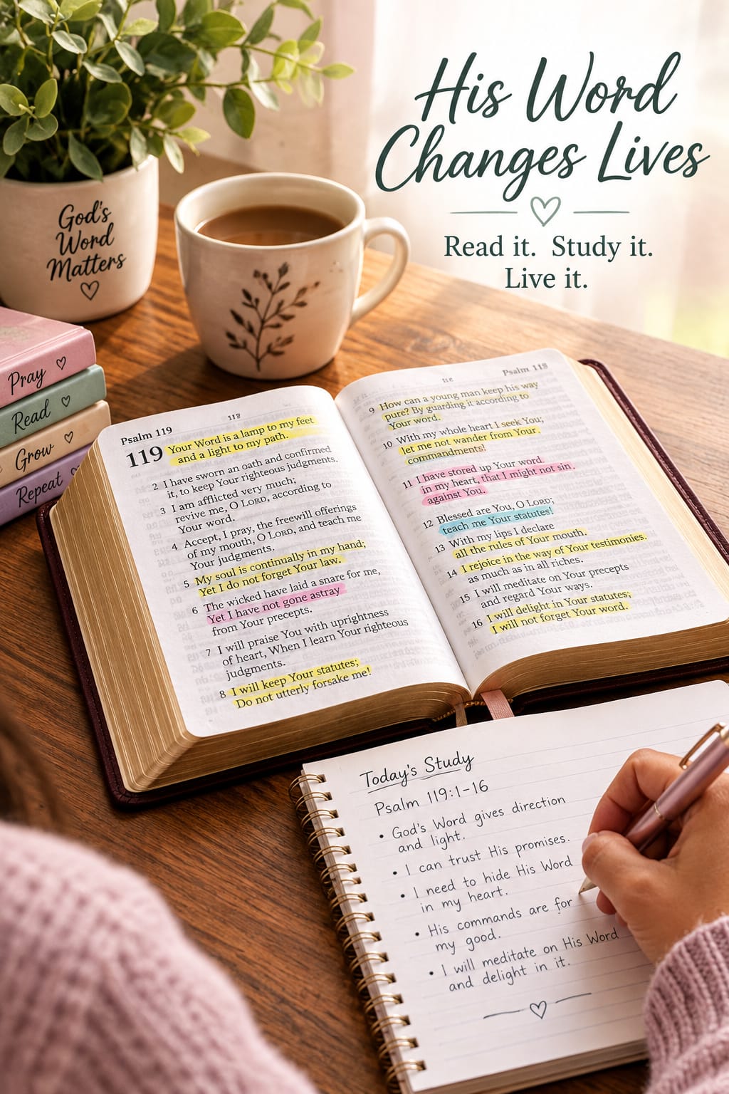 Ladies' Bible Study poster — His Word changes lives: read it, study it, live it